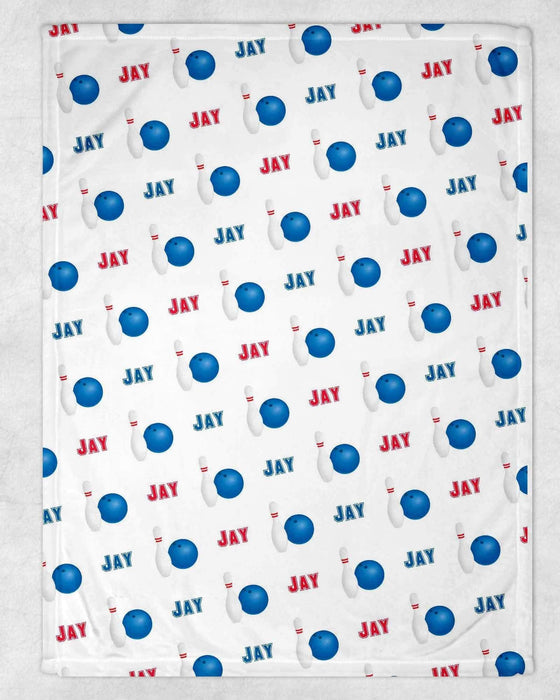 Personalized Bowling Design Soft Micro Fleece Blanket