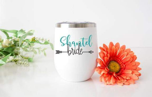 Personalized Bride Design 12oz Stainless Steel Wine Tumbler