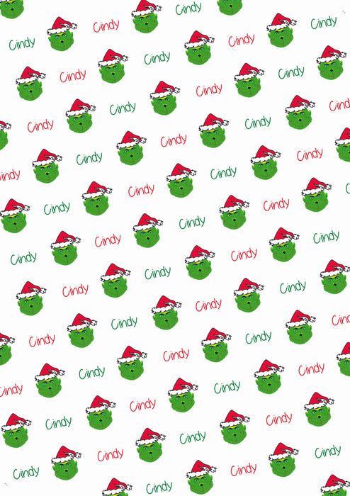 Personalized Christmas Grouch Wrapping Paper