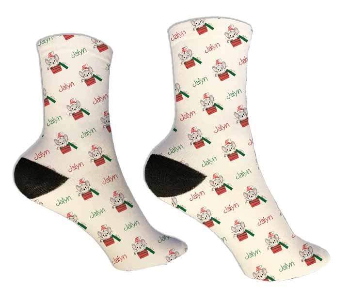 Personalized Christmas Mouse Design Socks