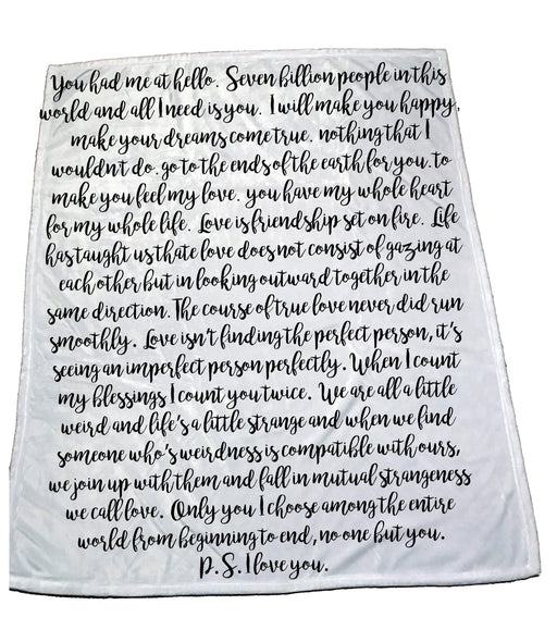 Custom Text Blankets - Potter's Printing