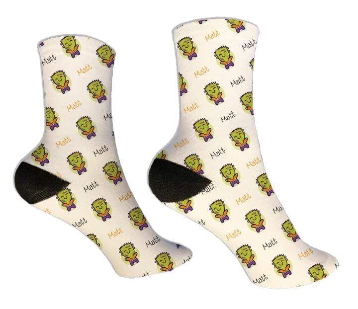 Personalized Cute Frankenstein Halloween Design Socks