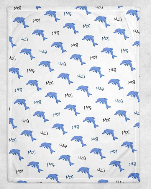 Personalized Dolphin Design Soft Micro Fleece Blanket