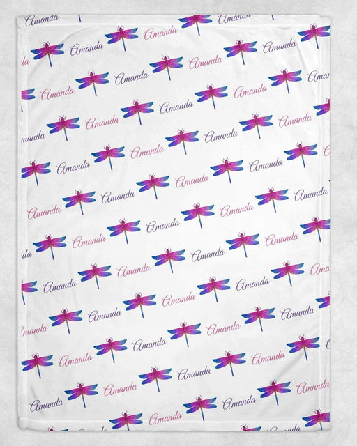 Personalized Dragonfly Design Soft Micro Fleece Blanket