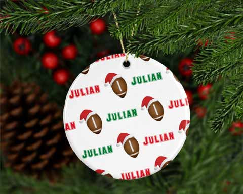 Personalized Football Christmas Ornament