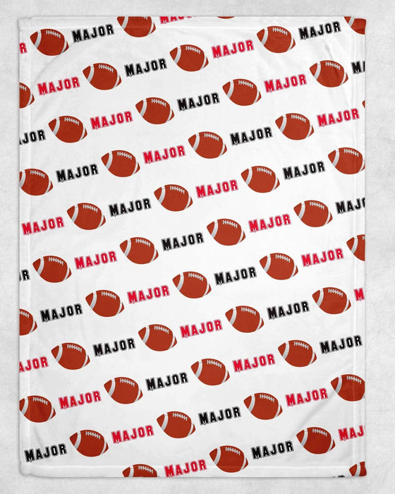 Personalized Football Design Soft Micro Fleece Blanket