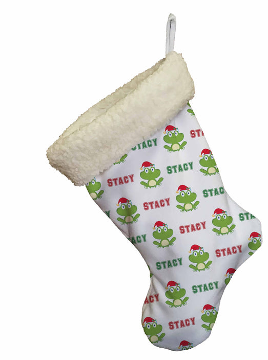 Personalized Frog Design Christmas Stocking