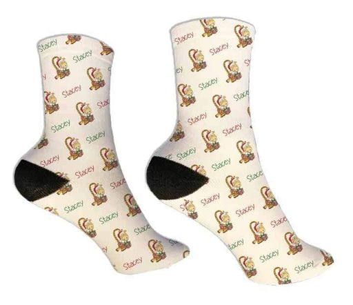 Personalized Giraffe Christmas Design Socks
