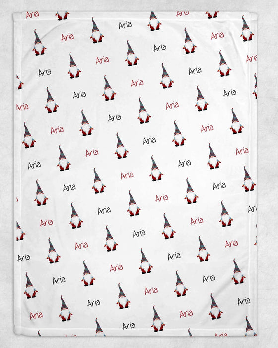 Personalized Gnome Christmas Design Soft Micro Fleece Blanket