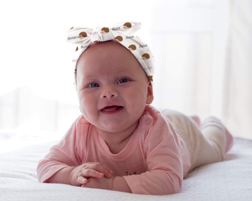 Personalized Hedgehog Design Baby Headband