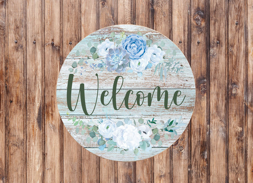 Floral Welcome Wreath Sign