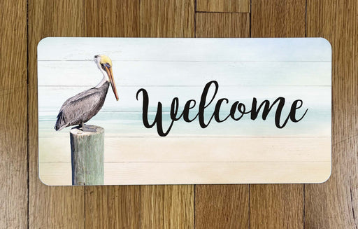Pelican Welcome Wreath Sign