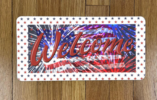 Welcome 4th of July Wreath Sign