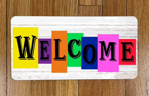 Colorful Welcome  Wreath Sign