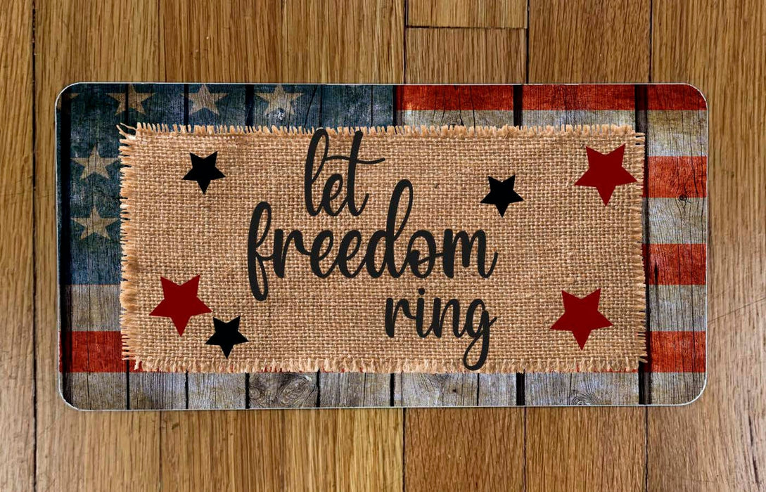 Let Freedom Ring Flag  Wreath Sign