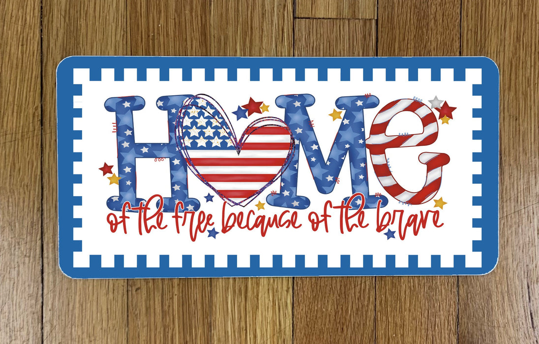 Home Of The Free Wreath Sign