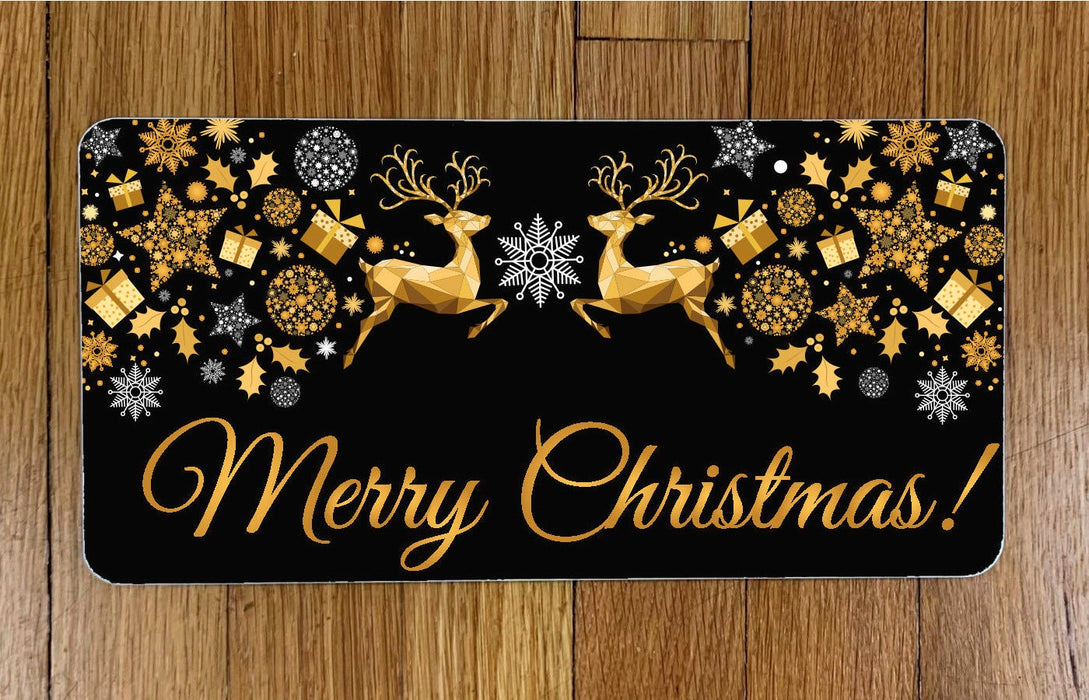 Silver and Gold Reindeer Wreath Sign