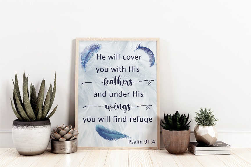 He Will Cover You with His Feathers Poster