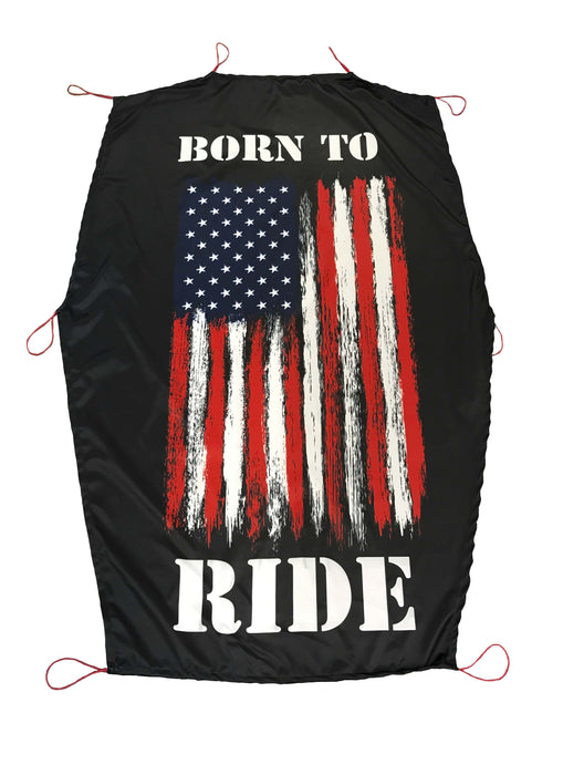 Born To Ride American Flag Cycle SunShade Motorcycle Seat Cover