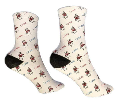 Personalized Kitten Valentine Design Socks