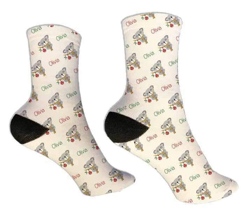 Personalized Koala Christmas Design Socks