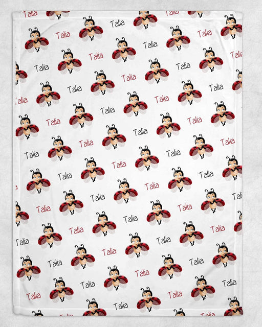 Personalized Ladybug Design Soft Micro Fleece Blanket
