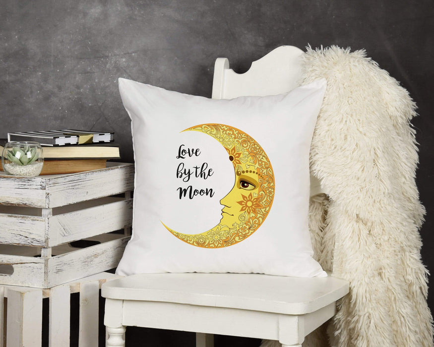 Love By The Moon Design Throw Pillow