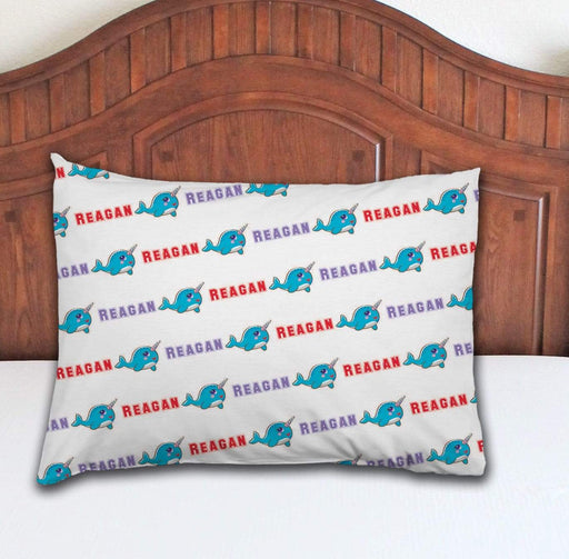 Personalized Narwhal Design Microfiber Pillowcase 