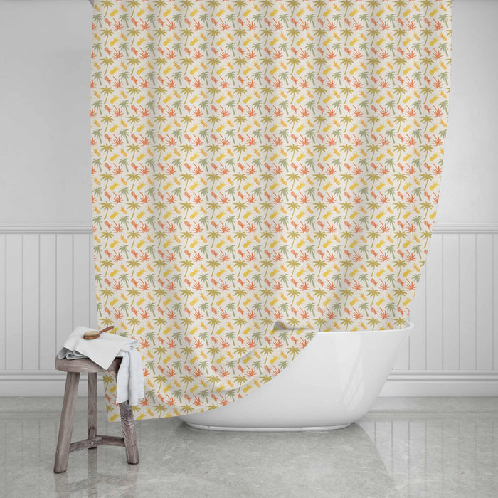 Palm Trees & Pineapples Persoanlized Design Shower Curtain