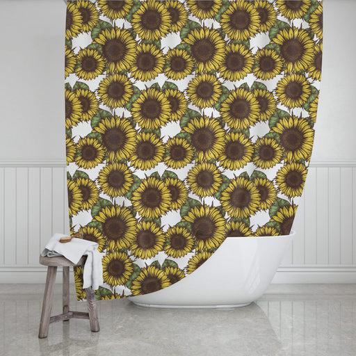 Sunflower Design Shower Curtain