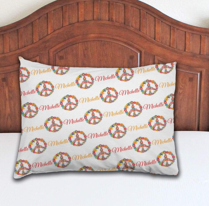 Personalized Peace Design Microfiber Pillowcase 