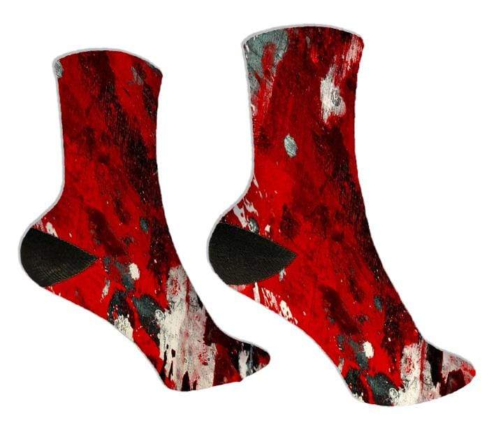 Red Paint Splatter Design Socks