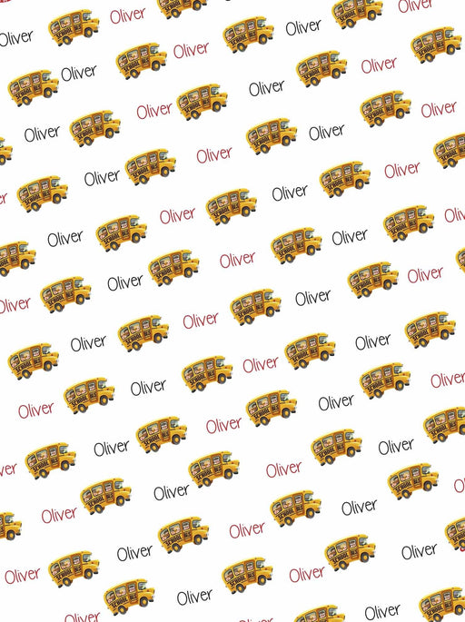 Personalized School Bus Christmas Wrapping Paper