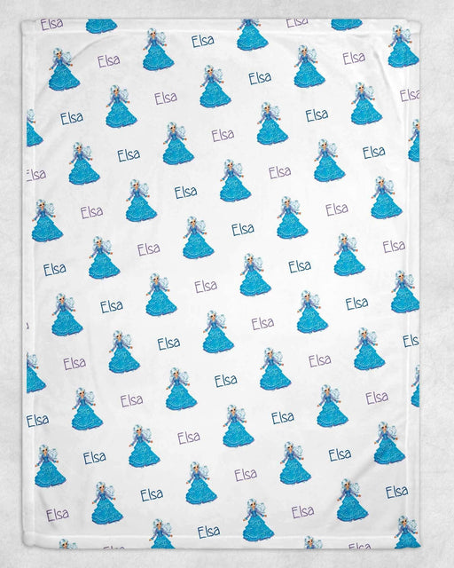 Personalized Snow Princess Design Soft Micro Fleece Blanket