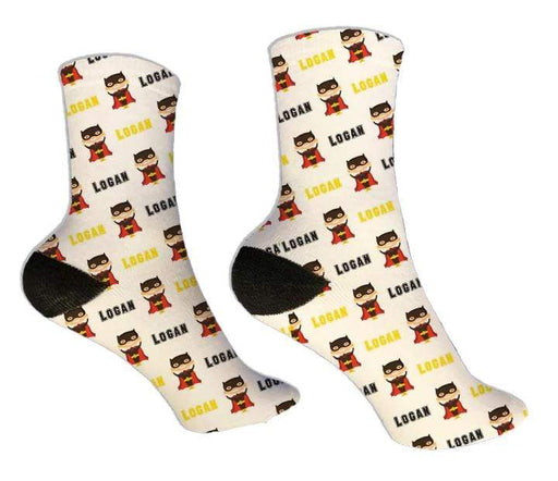 Personalized Superhero Boy Design Socks