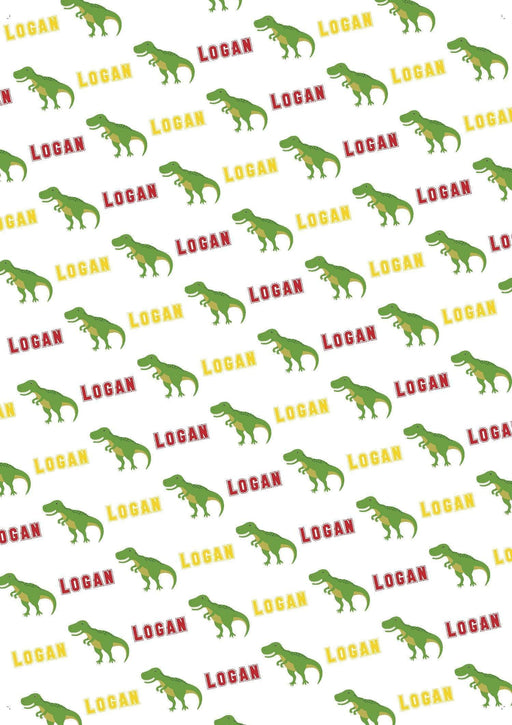 Personalized T-Rex Birthday Wrapping Paper