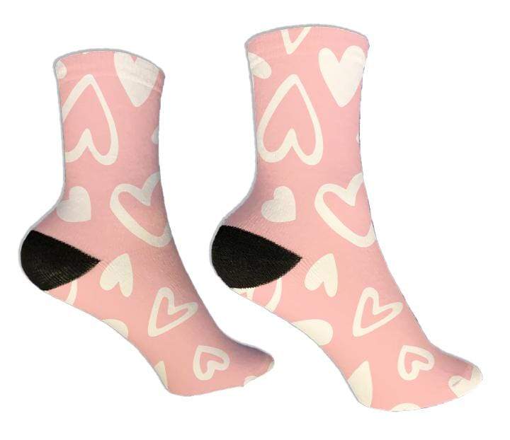 White Hearts Design Socks